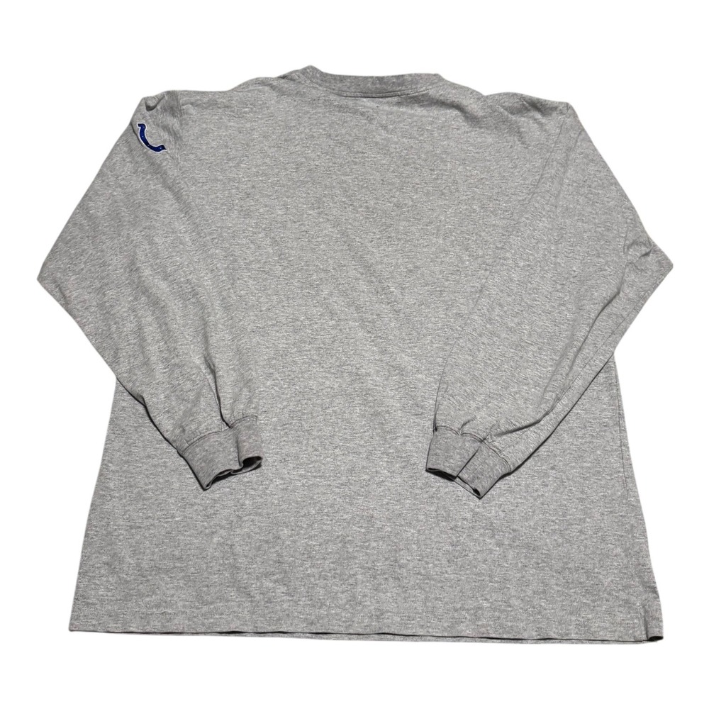 2000s Y2K Indianapolis Colts Gray Embroidered Long Sleeve Shirt Men's Large - Picture 4 of 8